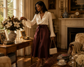 The Velvet Oak Midi Skirt