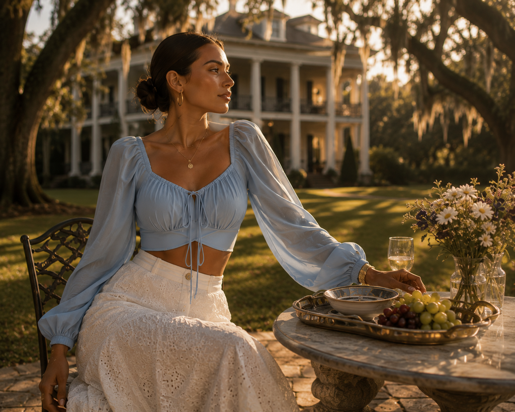 Seabreeze Square Neck Blouse